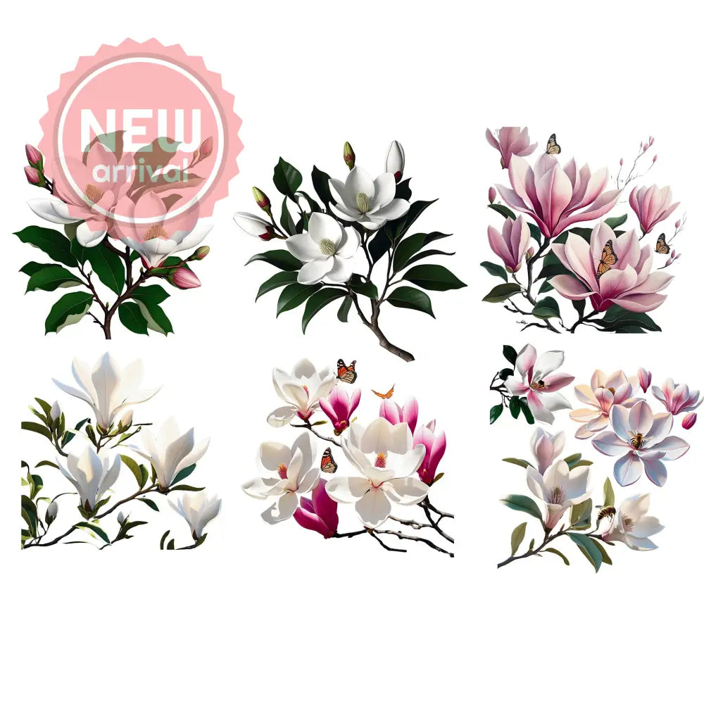 Dadarkar Art - Magnolia Luxe Small Furniture Transfer (3 Sheets 6x12 Each) Rub-On Transfer