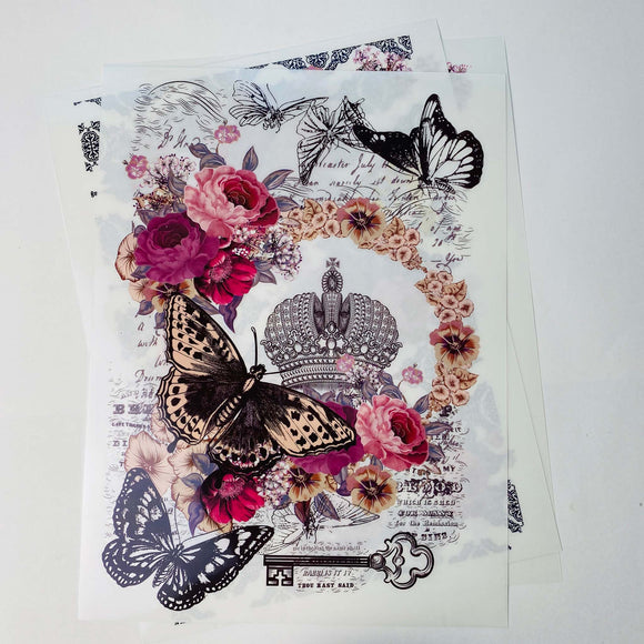A stack of Dadarkar Art's Get Inspired Botanical Princess small rub-on transfers are against a white background.