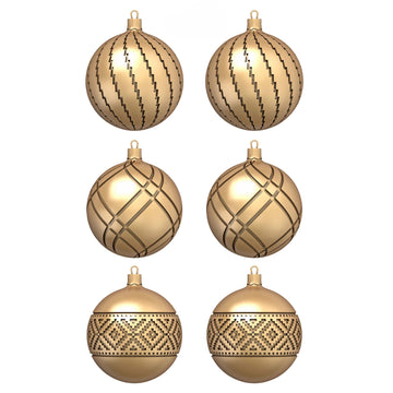 Six gold colored ornate half ornaments created from a silicone mold are against a white background.