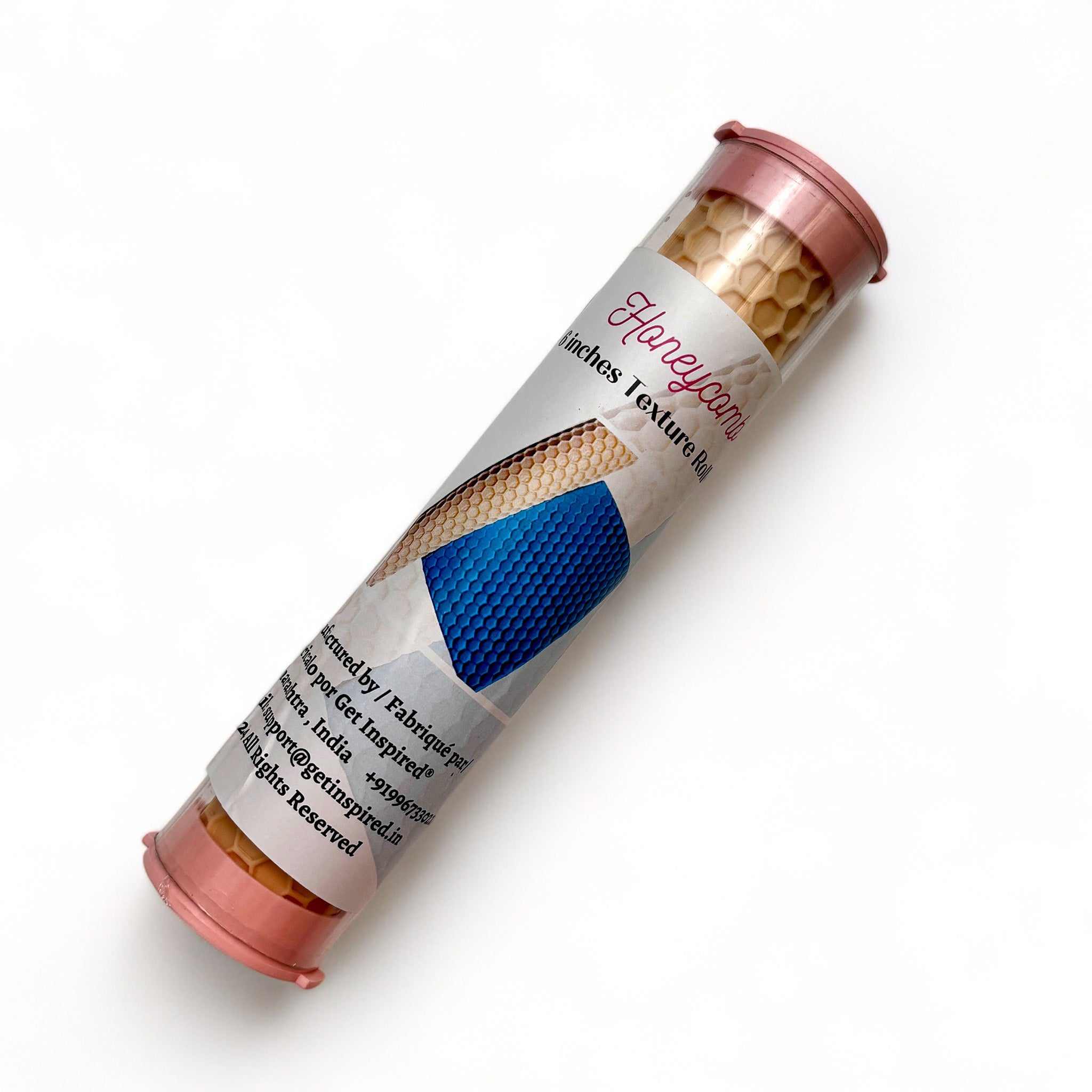 A package tube of Dadarkar Art's Honeycomb Texture Roller is against a white background.
