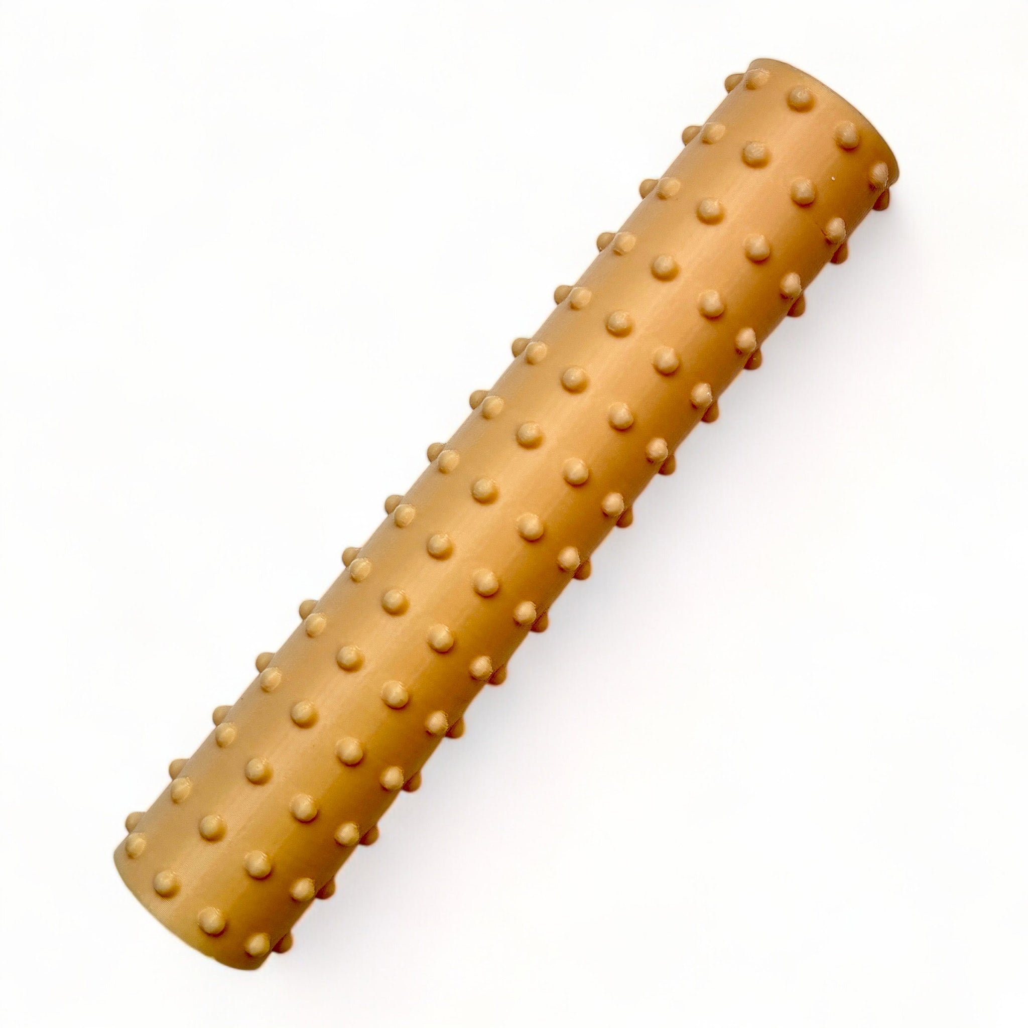 A seamless texture roller featuring a repeating dot pattern is against a white background.
