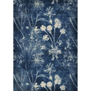 Rice paper design featuring an ethereal blue background and dainty floral pattern. White borders are on the sides.