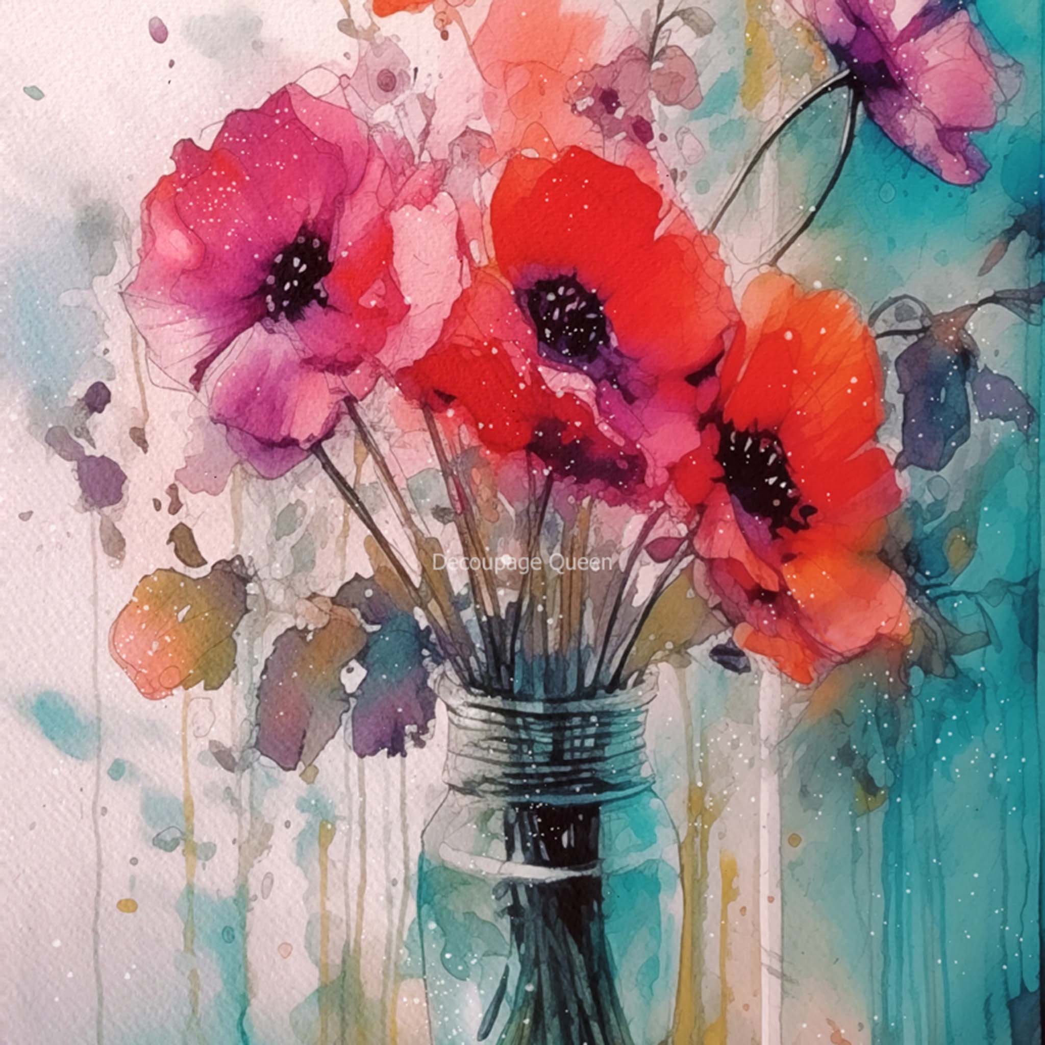Mum s Poppies A2 Rice Decoupage Paper Decoupage Queen Maika Daughters mum-s-poppies-a2-rice-decoupage-paper-decoupage-queen-maika-daughters