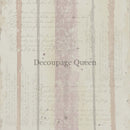 Close-up of a rice paper design that features very light colored sponged on stripes on cream colored fabric. French script writing covers the design.