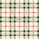 Close-up of a rice paper featuring a charming cream background adorned with red and green plaid.