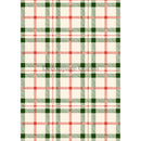 Rice paper featuring a charming cream background adorned with red and green plaid.