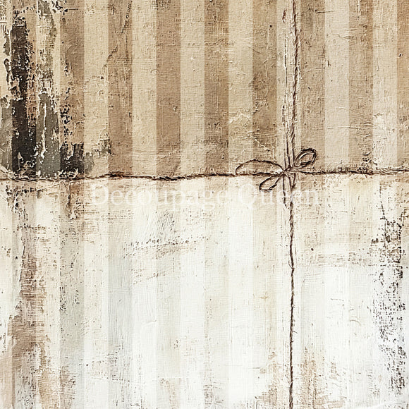 Textured paper with a ribbon, resembling vintage or rustic design.