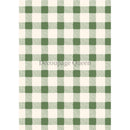 Rice paper featuring a green and cream gingham checker plaid pattern.