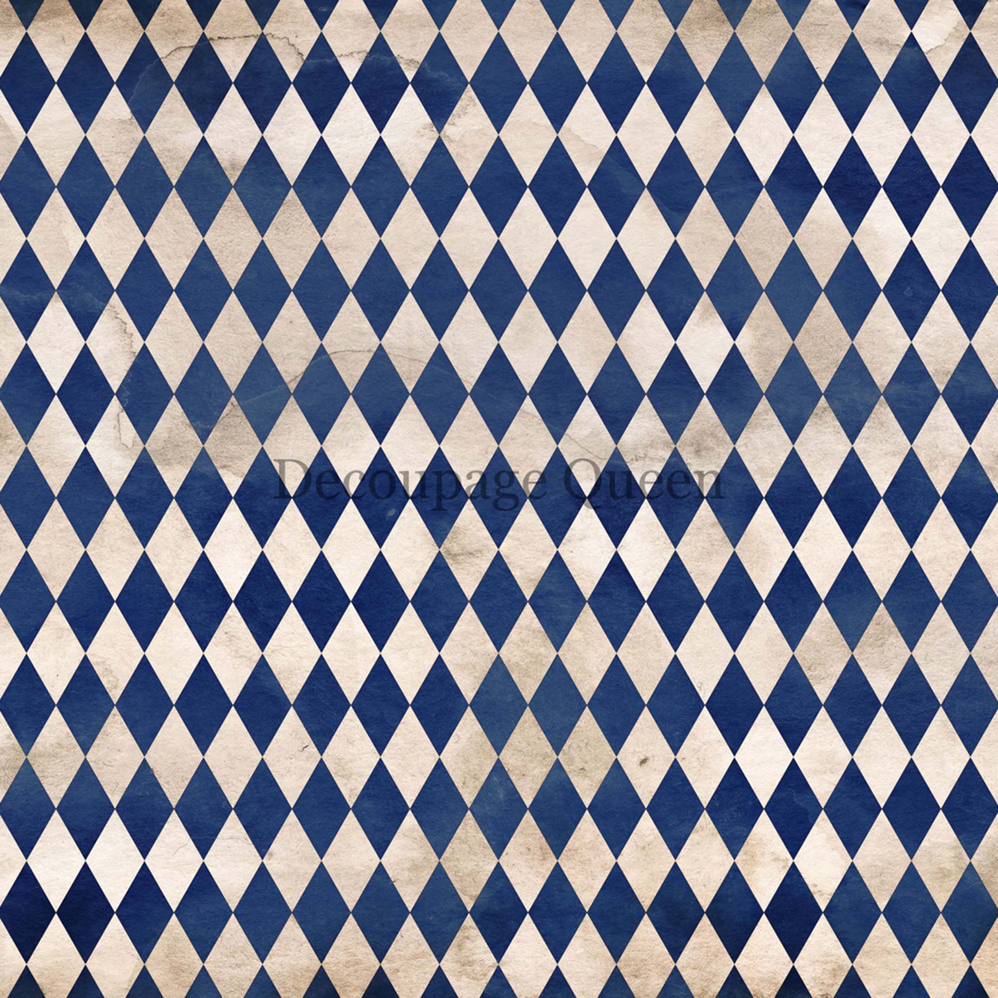 Navy Blue Harlequin A1 Rice Decoupage Paper