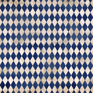 Navy Blue Harlequin A3 Rice Decoupage Paper