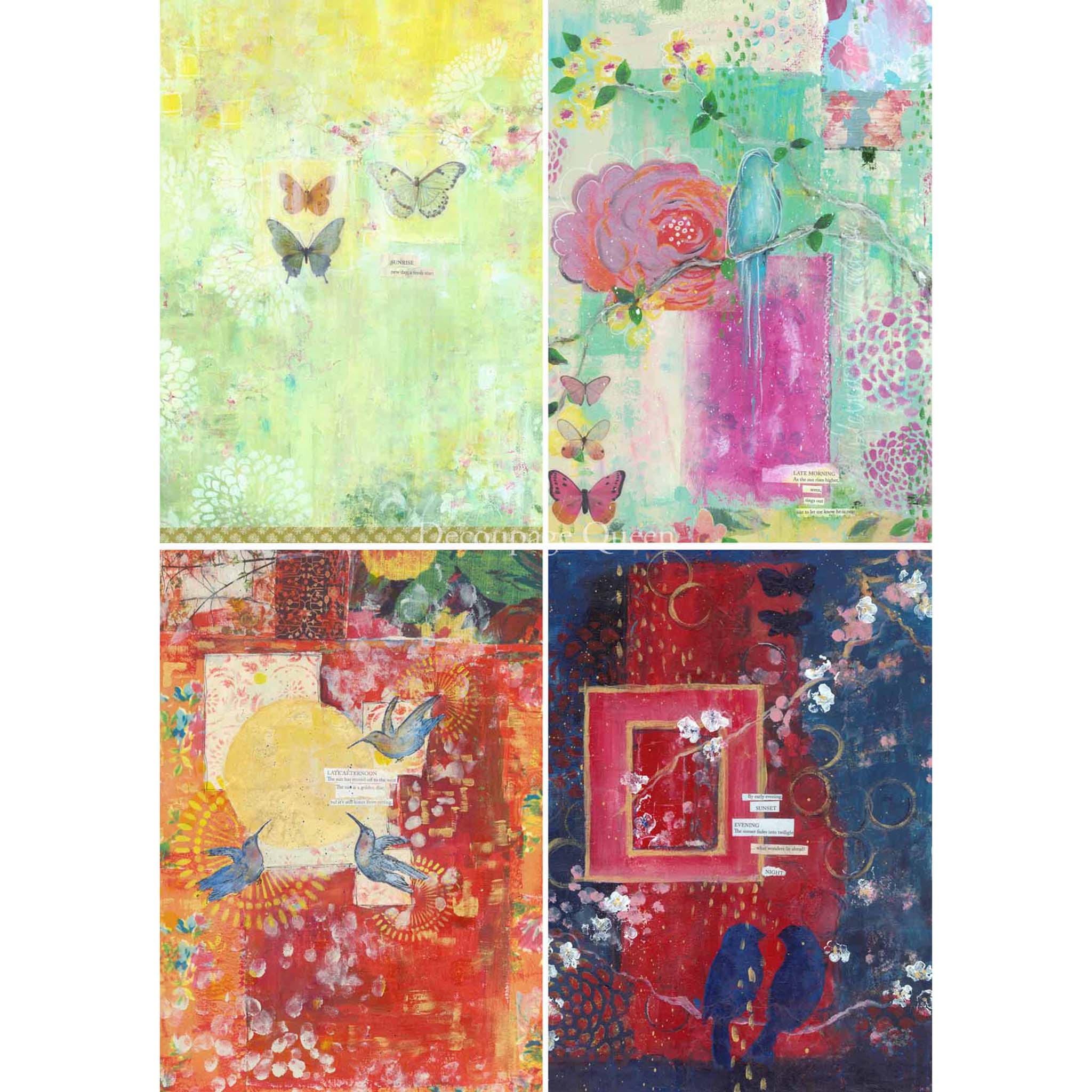 Spring (4 Pack) A4 Rice Decoupage Paper