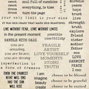 Close-up of a rice paper design that features inspirational quotes on a vintage paper background. 