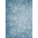 Rice paper design featuring a beautiful winter blue background full of snowflakes. White borders are on both sides.