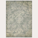 A3 rice paper design of a vintage pale blue damask wallpaper. White borders are on the sides.