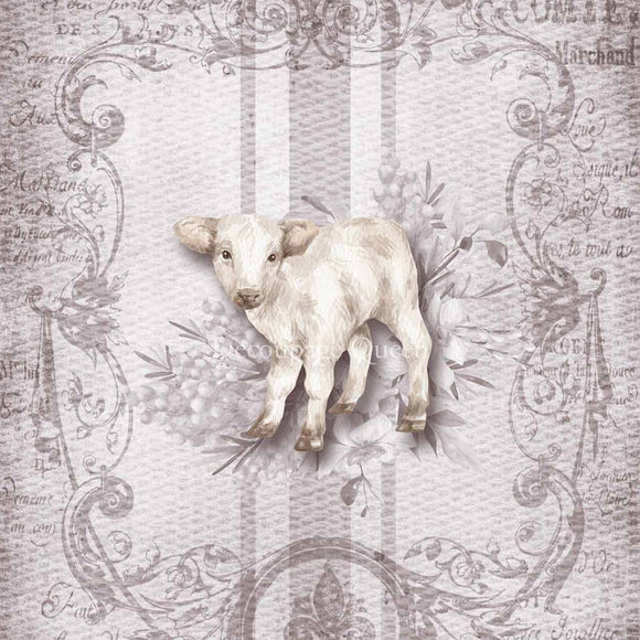 Decoupage Queen - Grain Sack Lamb Paper (A2 Size)