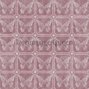 Close-up of a rice paper featuring a charming mauve butterfly tile pattern.