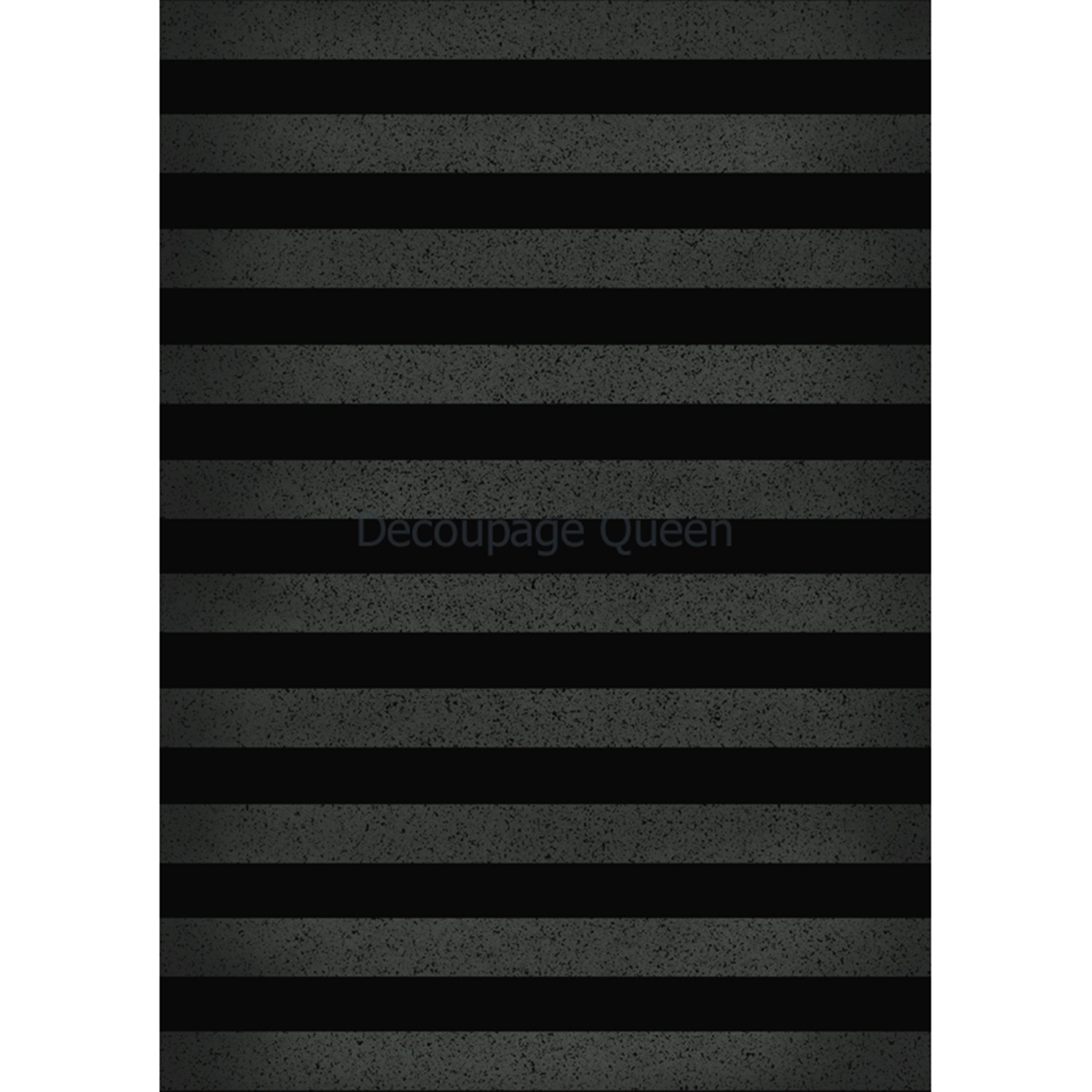 Rice paper that features a bold stripe pattern of solid black and grey speckled stripes. White borders are on the sides.