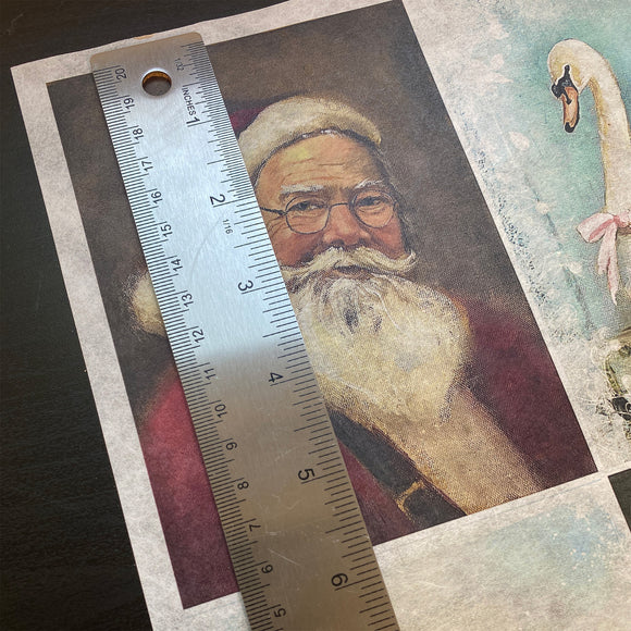 Collage with a vintage-style portrait of a bearded man, swan, and ruler for scale.