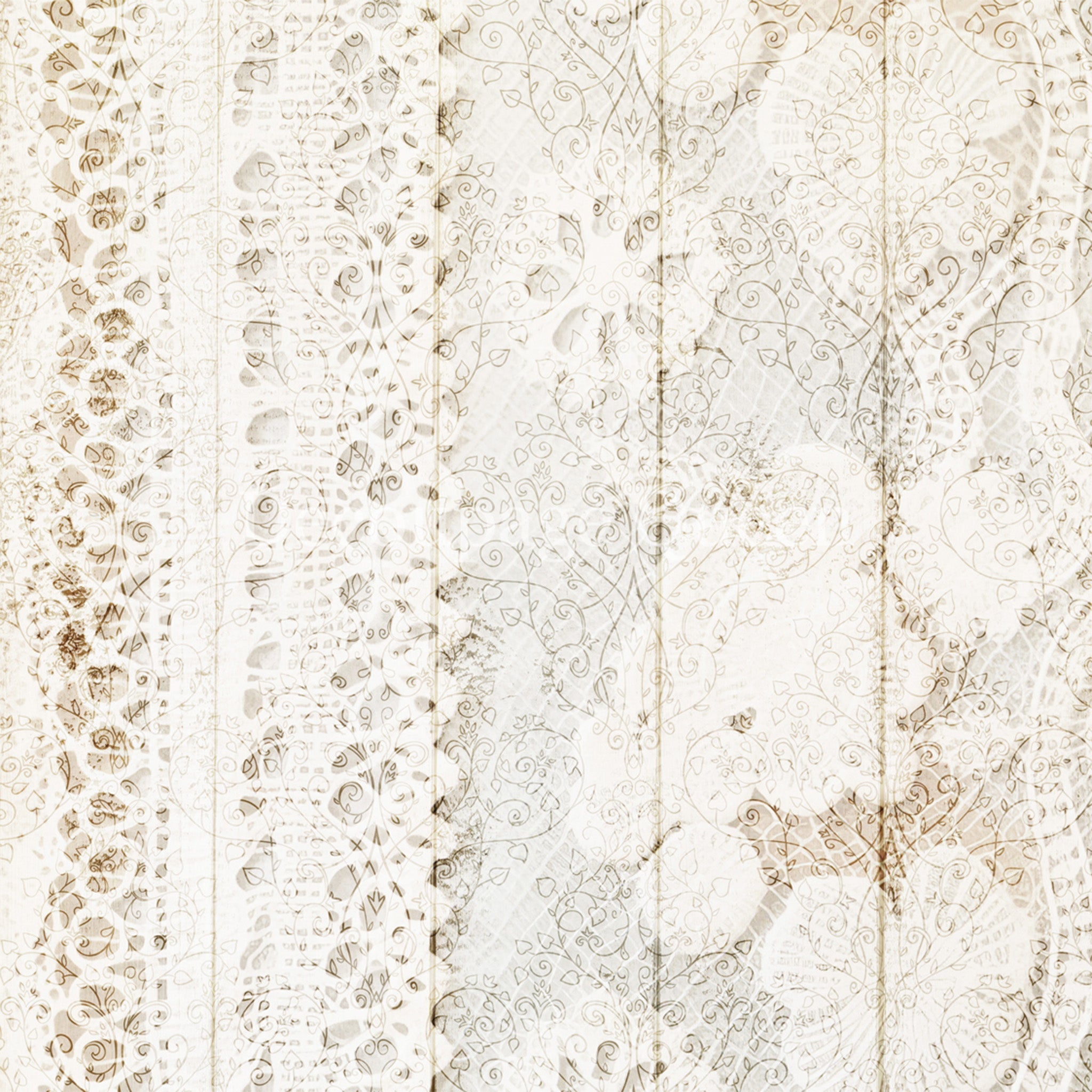 Close-up of a rice paper featuring a delicate white  floral lace design.