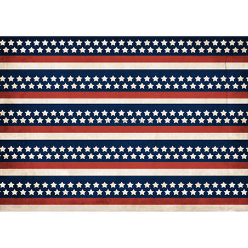 Rice paper featuring horizontal blue, red, and white stripes with white stars in the blue stripes. White borders are on the top and bottom.