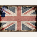 Rice paper featuring the Union Jack flag on top of an old document. White borders are on the top and bottom.