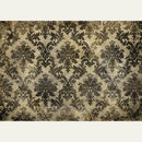 Vintage style Weathered Damask A1 Decoupage Rice Paper. White borders on the top and bottom.
