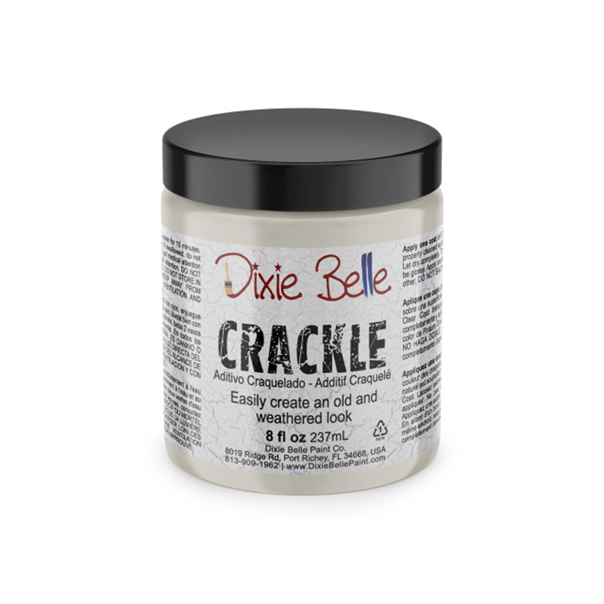 An 8oz container of Dixie Belle Paint's Crackle is against a white background.