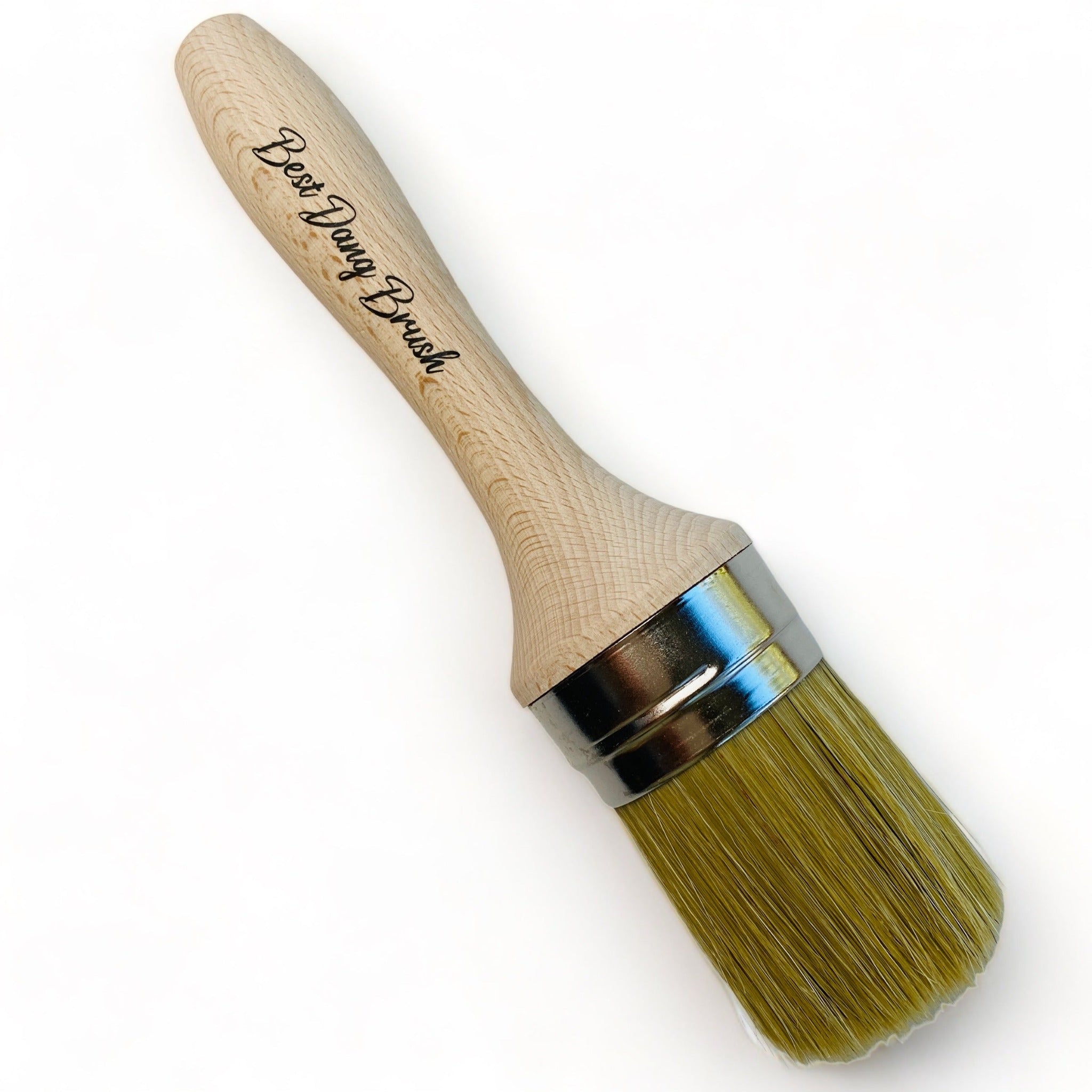 Dixie Belle Paint's Best Dang Brush against a white background. This is a 2-inch natural blend that is excellent for painting, blending, and/or waxing.