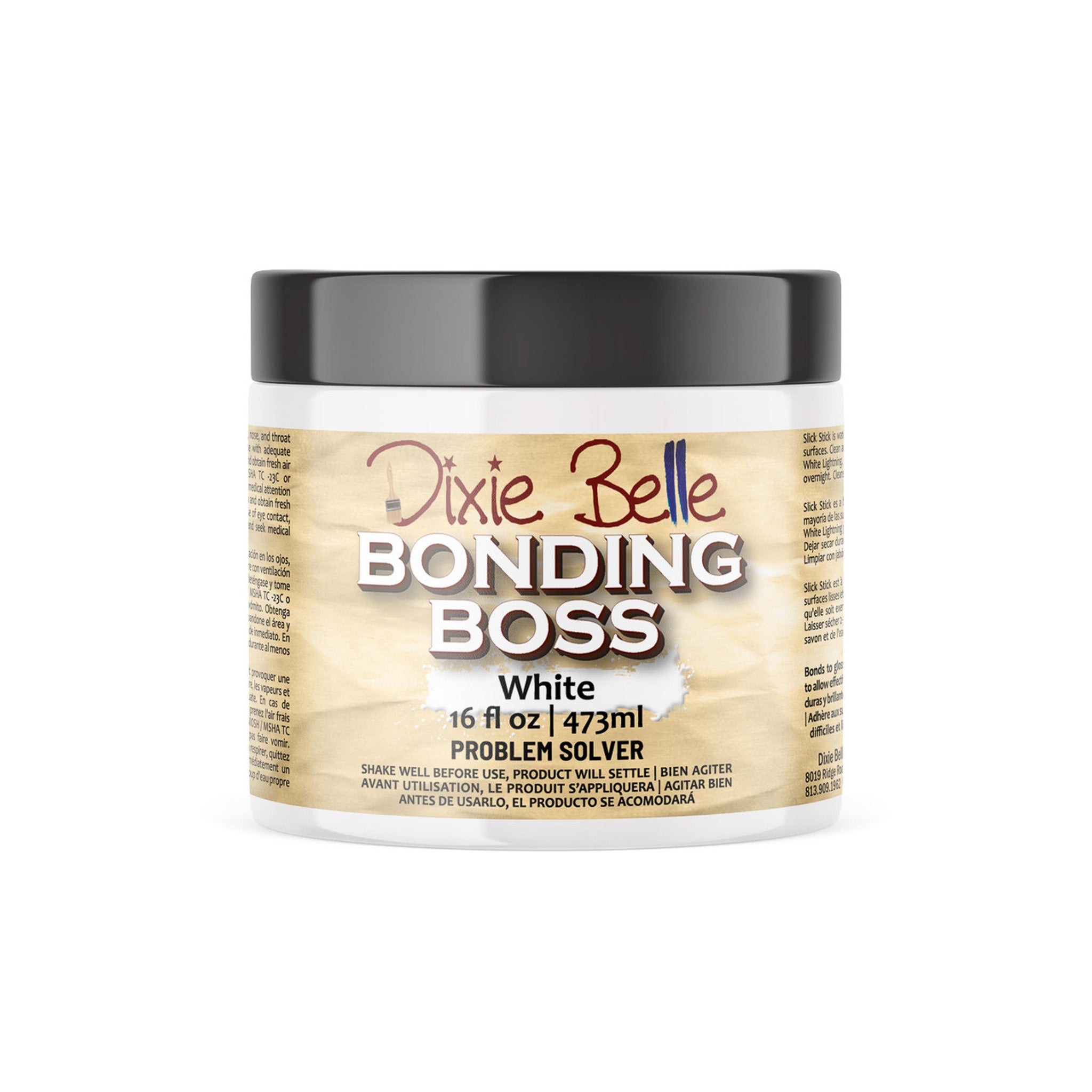 A 16oz container of Dixie Belle's Bonding Boss in White is against a white background.