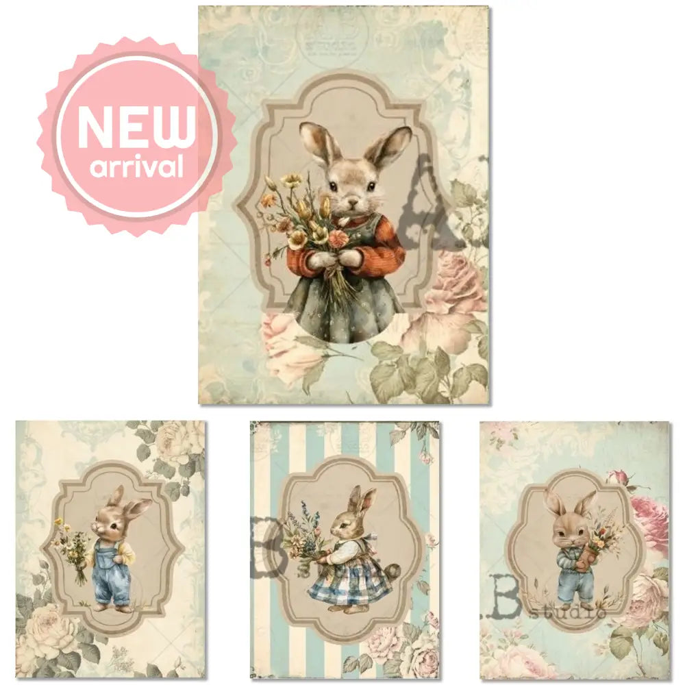 Easter Country Scenes (4 Pack) A4 Rice Decoupage Paper Decoupage Paper