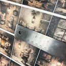 Collage of illustrated mouse scenes with a ruler for scale.