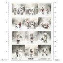 Collage of children playing in the snow with measurement scale on the side