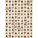 Pattern of playing card suits on a textured background