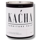 A 32 oz can of Kacha Furniture Paint in the color Eclipse (true black) is against a white background.