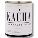 A 32oz can of Kacha Furniture Paint in the color Kahleesi (bright white) is against a white background.