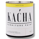 A 32 oz can of Kacha Furniture Paint in the color Lemon Yellow is against a white background.