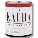 A 32 oz can of Kacha Furniture Paint in the color Rouge (warm red with brown undertones) is against a white background.