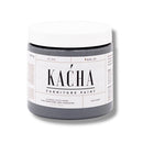 A 16 oz container of Kacha Furniture Paint in the color Siva Grey (steel grey) is against a white background.