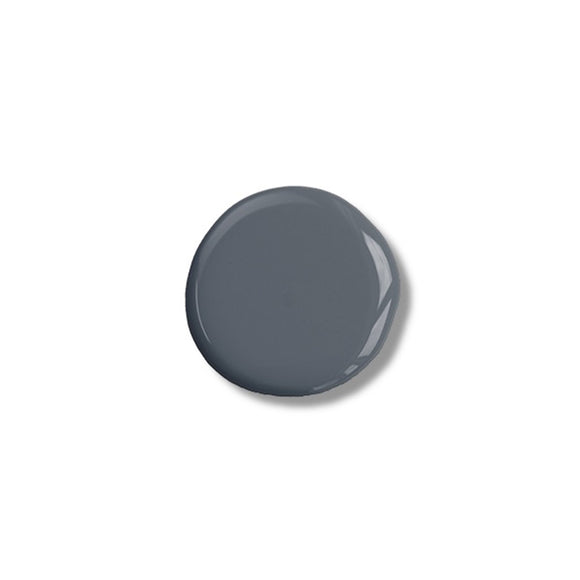 A color sample of Kacha Furniture Paint in the color Siva Grey (steel grey) is against a white background.