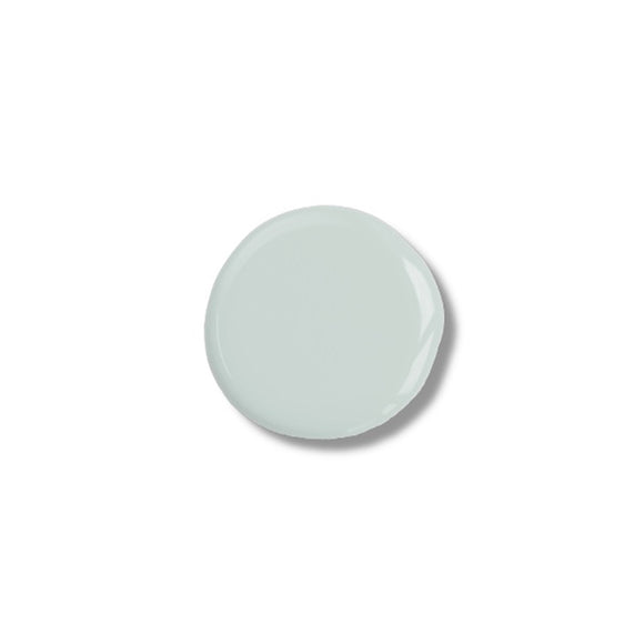 A color sample of Kacha Furniture Paint in the color South Beach (cool, soft green) is against a white background.