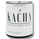 A 32oz can of Clear Matte Topcoat Kacha Furniture Paint is against a white background.