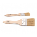 Two premium wood handle chip brushes in 1-ich and 2-inch by KACHA are against a white background.