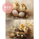 Le Petit Paris - Easter Chicks in Nest Decoupage Paper (A4 Size) Decoupage Paper