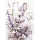 Le Petit Paris - Soft Lavender Bunny Art Decoupage Paper (A4 Size) Decoupage Paper