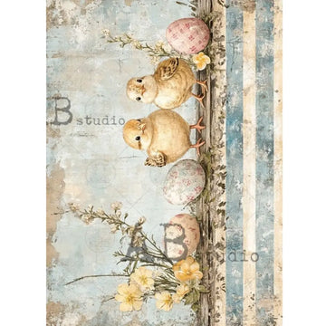 Milky Valley - Cottagecore Spring Chicks Decoupage Paper (A4 Size) Decoupage Paper