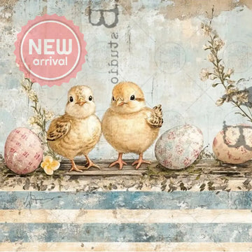 Milky Valley - Cottagecore Spring Chicks Decoupage Paper (A4 Size) Decoupage Paper