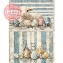 Milky Valley - Easter Lambs & Eggs Decoupage Paper (A4 Size) Decoupage Paper