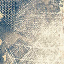 Close-up of a rice paper featuring a blue gray distressed pattern with honeycomb accents.