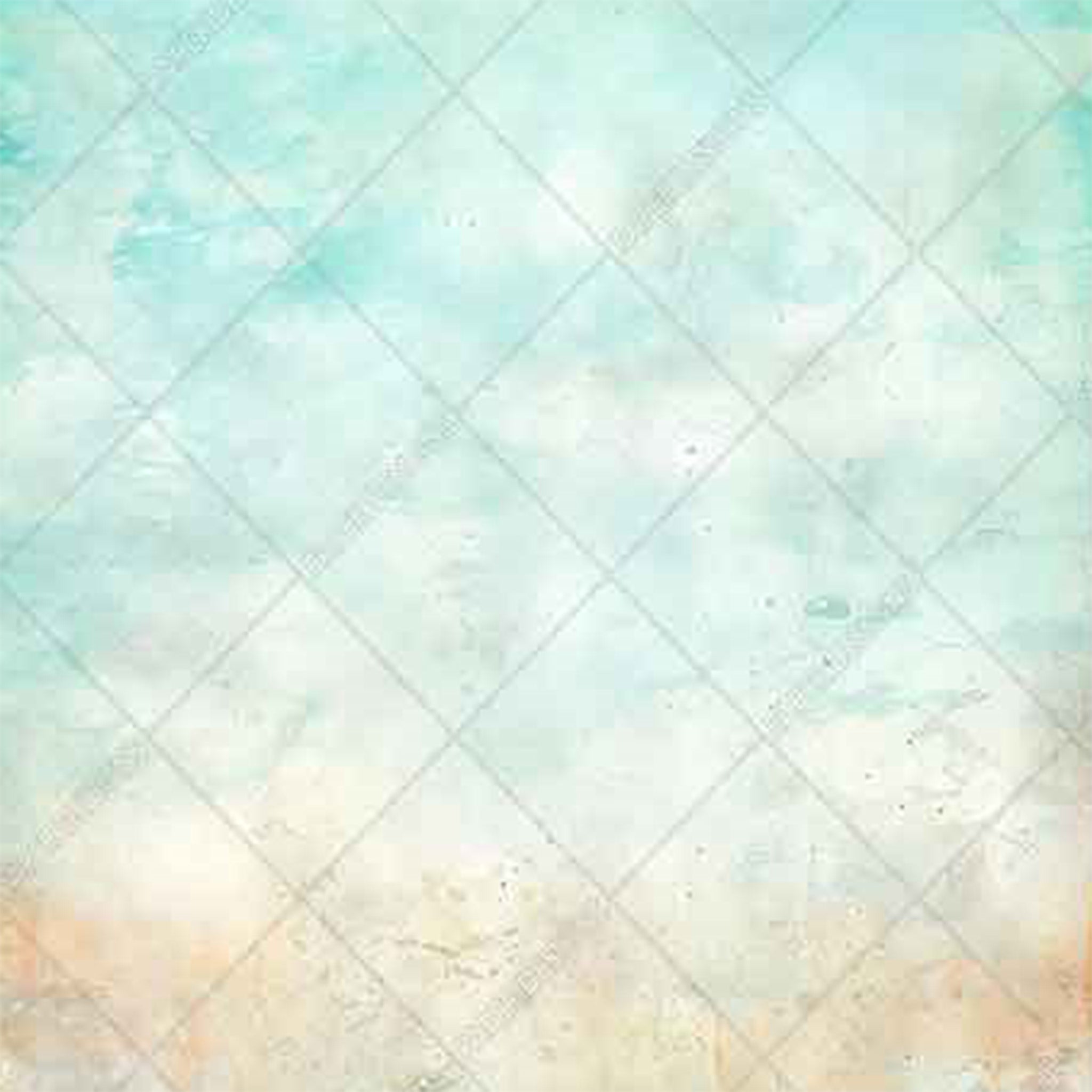 Close-up of a rice paper featuring an aqua watercolor design with a creamy white swirl and a touch of brown at the bottom that will remind you of the beach.