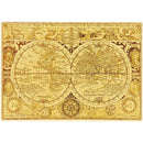 Vintage-style world map with decorative elements on a white background